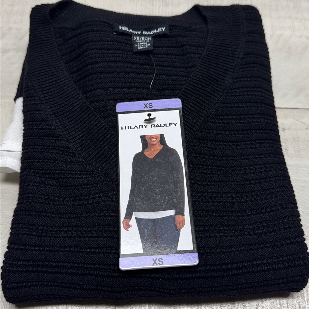 Hilary Radley V Neck Sweater NWT